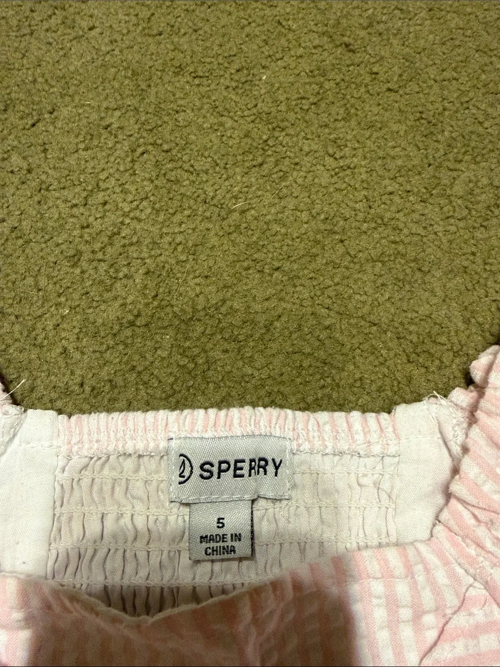 Sperry Light Pink Seersucker Puff Sleeve Top with Bow and Skirt Set